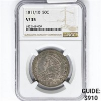 1811/10 Capped Bust Half Dollar NGC VF35
