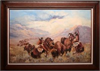 Slade, Hunting Party, Original Oil on Canvas