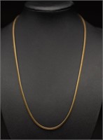 14K Gold Italian Herringbone Necklace- 3.28g