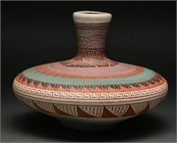 Ben Nez Navajo Etched Pottery Vase