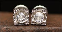 Vintage 14K White Gold Diamond Earrings - 2.26g