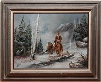 Slade, Cowboy in the Woods, Original Oil on Canvas
