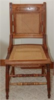 Antique Solid Oak Canned Eastlake Side Chair