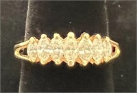 14KT Gold Band With 7 Marquises Diamond 1/2CTW