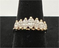14KT Gold 7 Marquise Diamond Band
