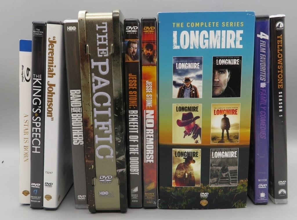 DVD's Longmire, Yellowstone, The Pacific- 16 Total