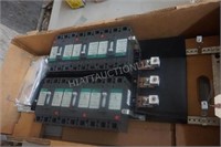 6 GE Industrial Circuit Breakers mtd on Frame *
