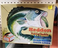 Heddon Fishing Advertising Tin Sign