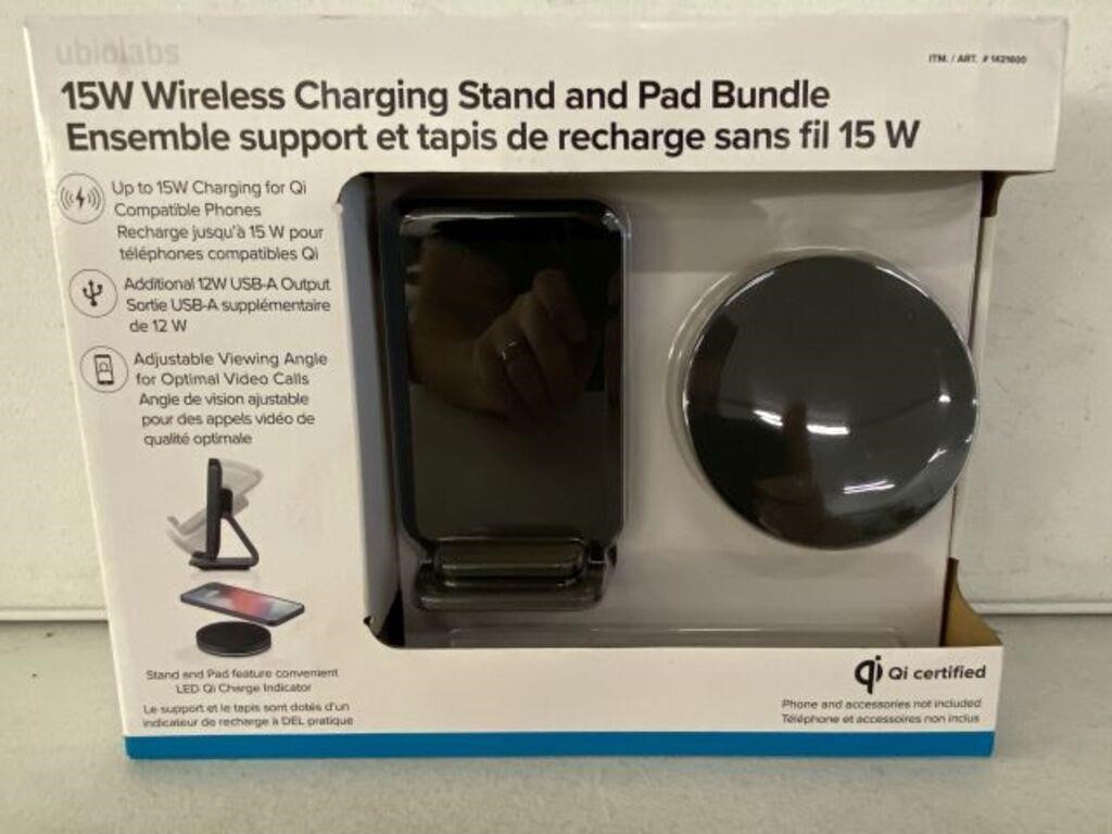 UBIOLABS 15W WIRELESS CHARGING STAND AND PAD