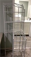 Metal shelves, small rack, over the toilet shelf