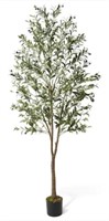7 ft. Green Artificial Olive Tree, Faux Plant in