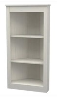47.24" Washed Oak Wood 3-shelf Corner Bookcase