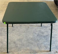 Folding card table (green) Used
