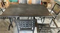 Metal Patio Table and 6 Chairs 38x60x29
