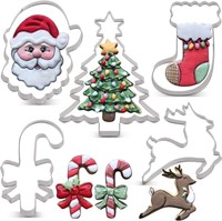 6pcs Assorted Christmas Cookie Cutters Stainless