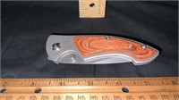 Large Steel and Wood Folding Knife