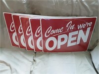 5 pkgs of Open signs - 2 per pk - self adhesive -