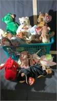 Basket of Beanie Babies (some rare)