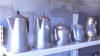Silver Plated Coffee Pots and Pitchers - 5 Items