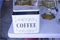 Coffee Tin with Ice Picks and Silverware