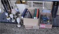 Box of Records, 6 Electric Lamps, 6 Oil Lamps and