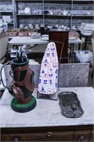 Wall Sconce, Telephone Golf Bag, and Child's