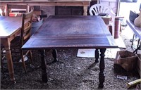 Dark Oak Table with 58" Top (with leaves up) 36"