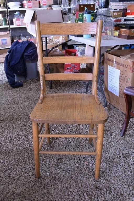 38" Square Oak Table, Light Stain with Casters