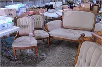 Victorian Needlepoint Settee and 5 Chairs