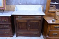 Marble Topped Wash Stand with 2 doors and 2 drawer