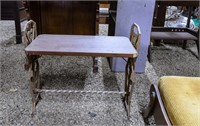 Small Iron Bench with Wooden Seat