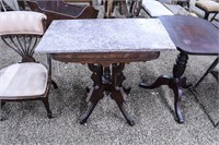 Brown Marble Topped Occasional Table - Not Origina