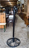 Original Iron Horsehead Hitching Post on a stand