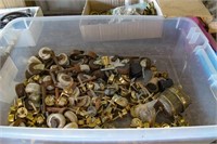 Box of Porcelain and Brass casters
