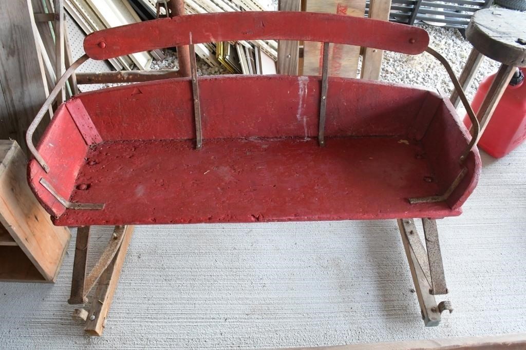 High-Backed Red Wagon Seat