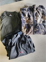 Columbia fleece jacket in camo and System brand