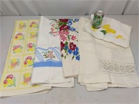 VINTAGE TABLE CLOTHS & 1 TABLE RUNNER