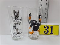 2 - Pepsi Glasses - Daffy Duck & Bugs Bunny