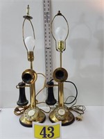 Pair of Candlestick Telephone Lamps