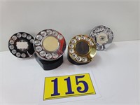 4 Vintage Rotary Telephone Dialers