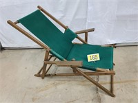 Vintage Wooden & Canvas Beach Chair