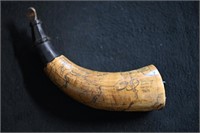 Powder Horn with a very detailed map engraved of N