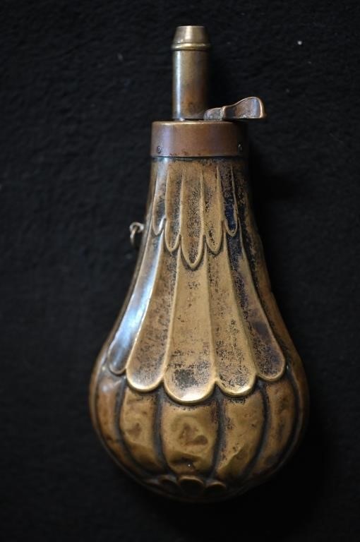 Vintage Brass Powder Flask 6 7/8" Long.