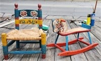 Child's Chair and Hobby Horse