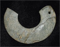 2" Pre-Columbian Jade Nose Ring or Gorget