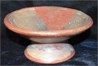 6 1/2" Pre-Columbian Painted Pottery Pedestal Bowl
