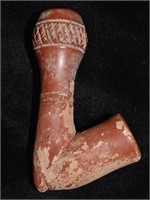 Pre-Columbian Elbow Pottery Pipe