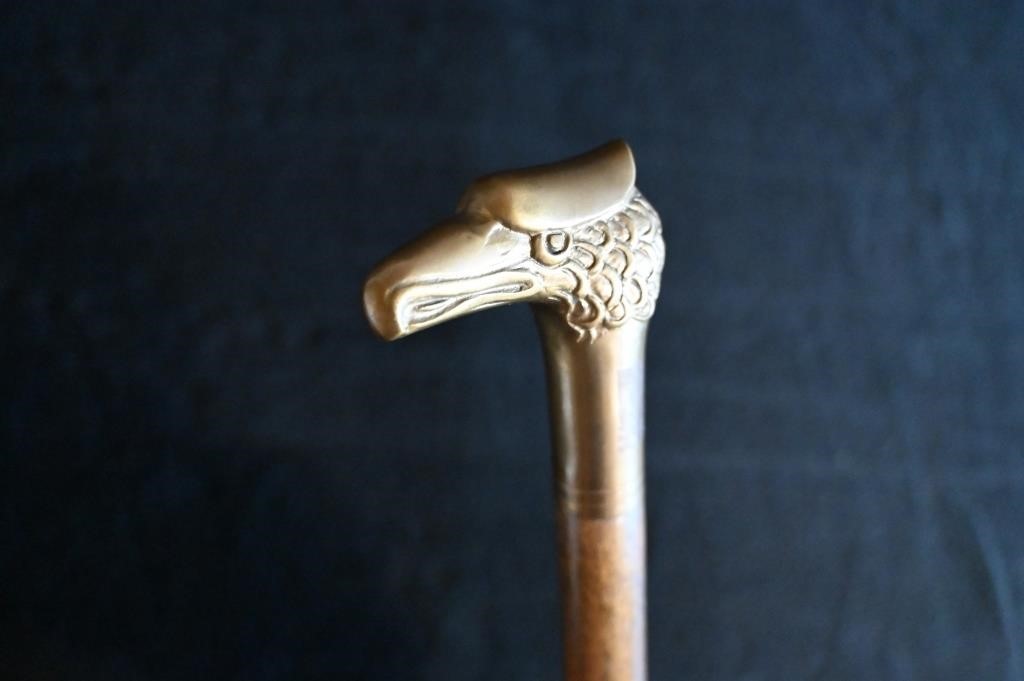 Brass Eagle Head Cane.  35 1/4" Long.  Great Vinta