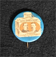 1 1/4" McKinley Rosevelt 1900 Campaign Pin Employm