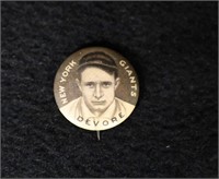 1910 Josh Devore Baseball Coin Pin Made by Sweet C
